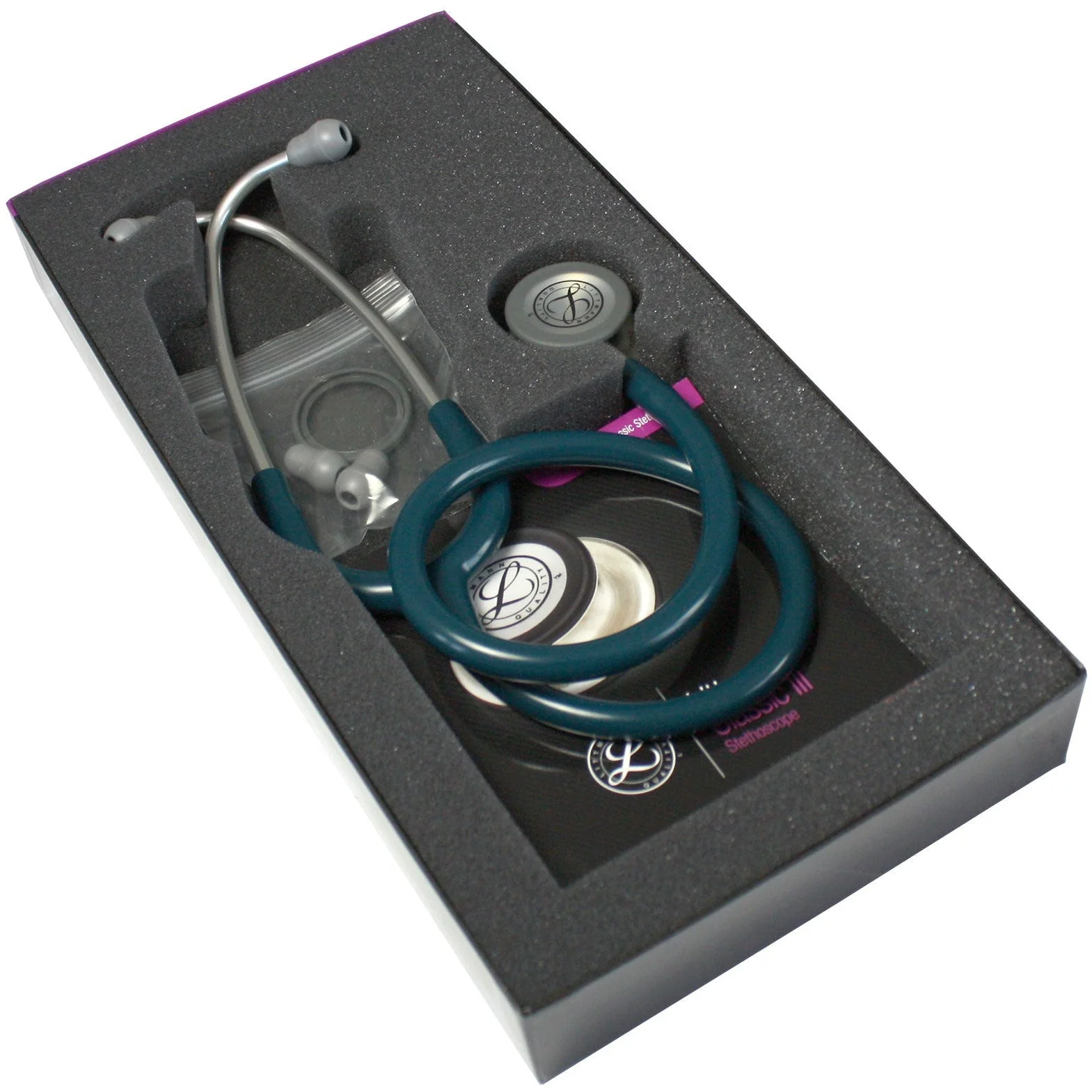 Littmann Classic III Monitoring Stethoscope: Caribbean Blue 5623 - OVER ENGRAVED - Image 11