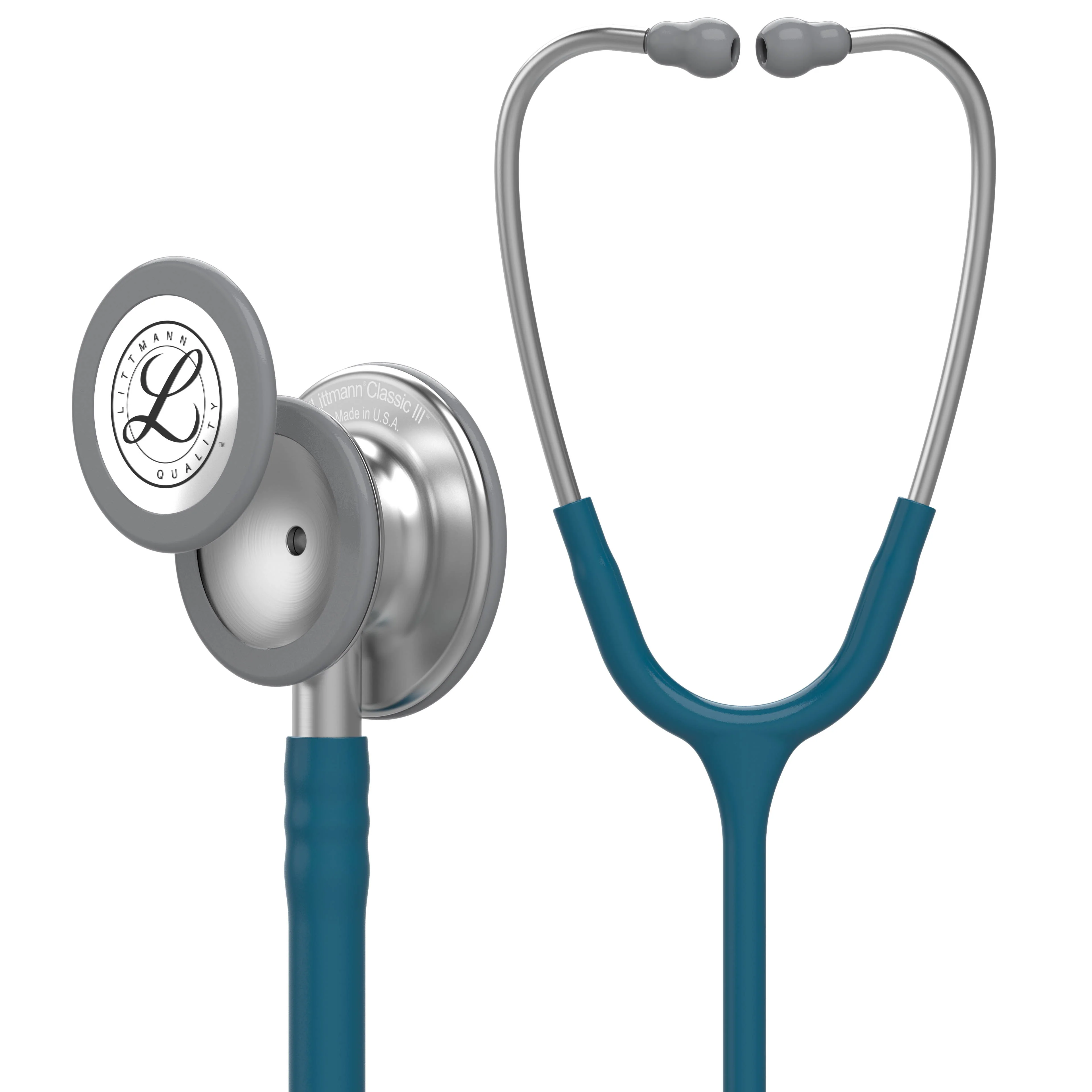 Littmann Classic III Monitoring Stethoscope: Caribbean Blue 5623 - OVER ENGRAVED - Image 4