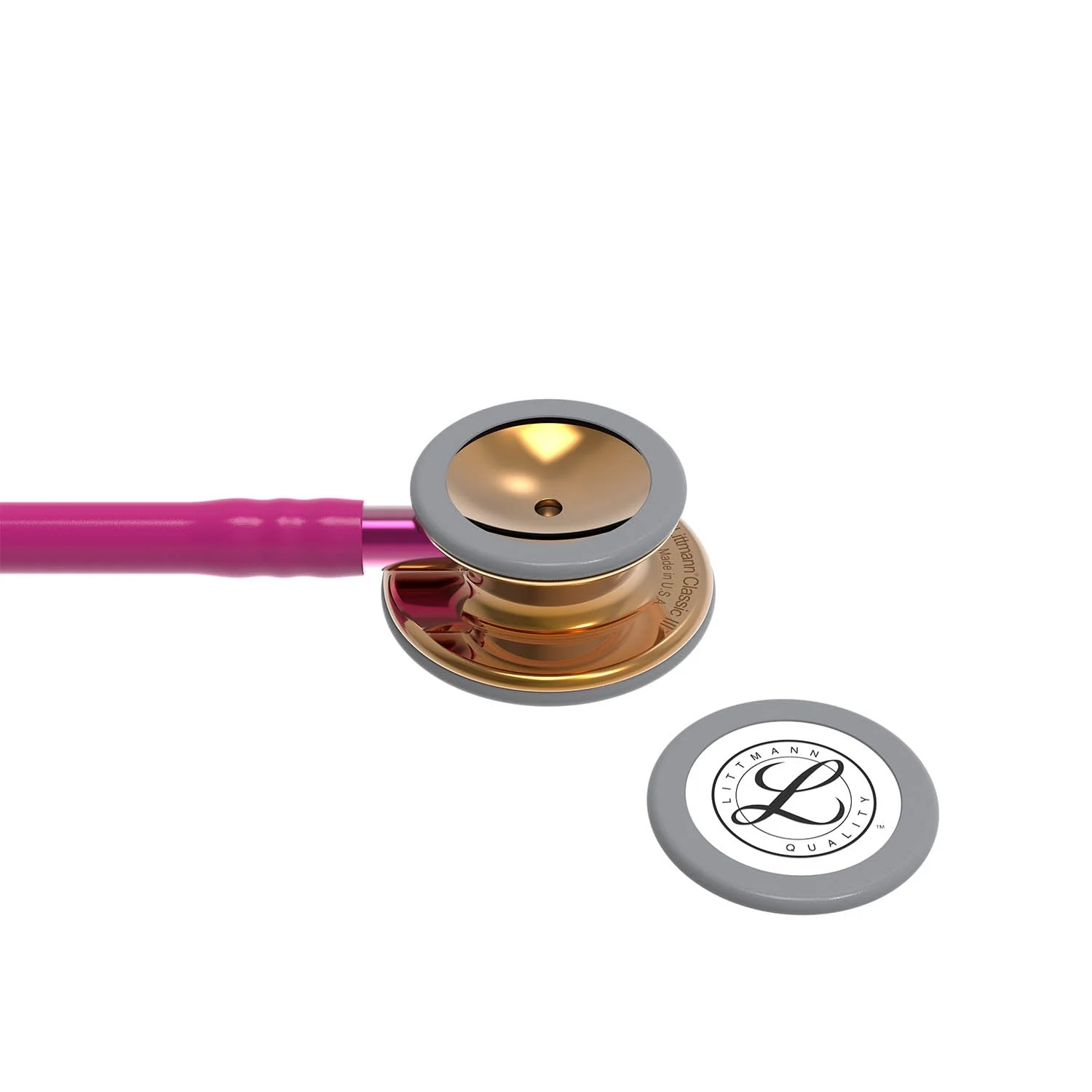 Littmann Classic III Monitoring Stethoscope: High Polish Copper & Raspberry - Limited Edition 5647 - OVER ENGRAVED - Image 7