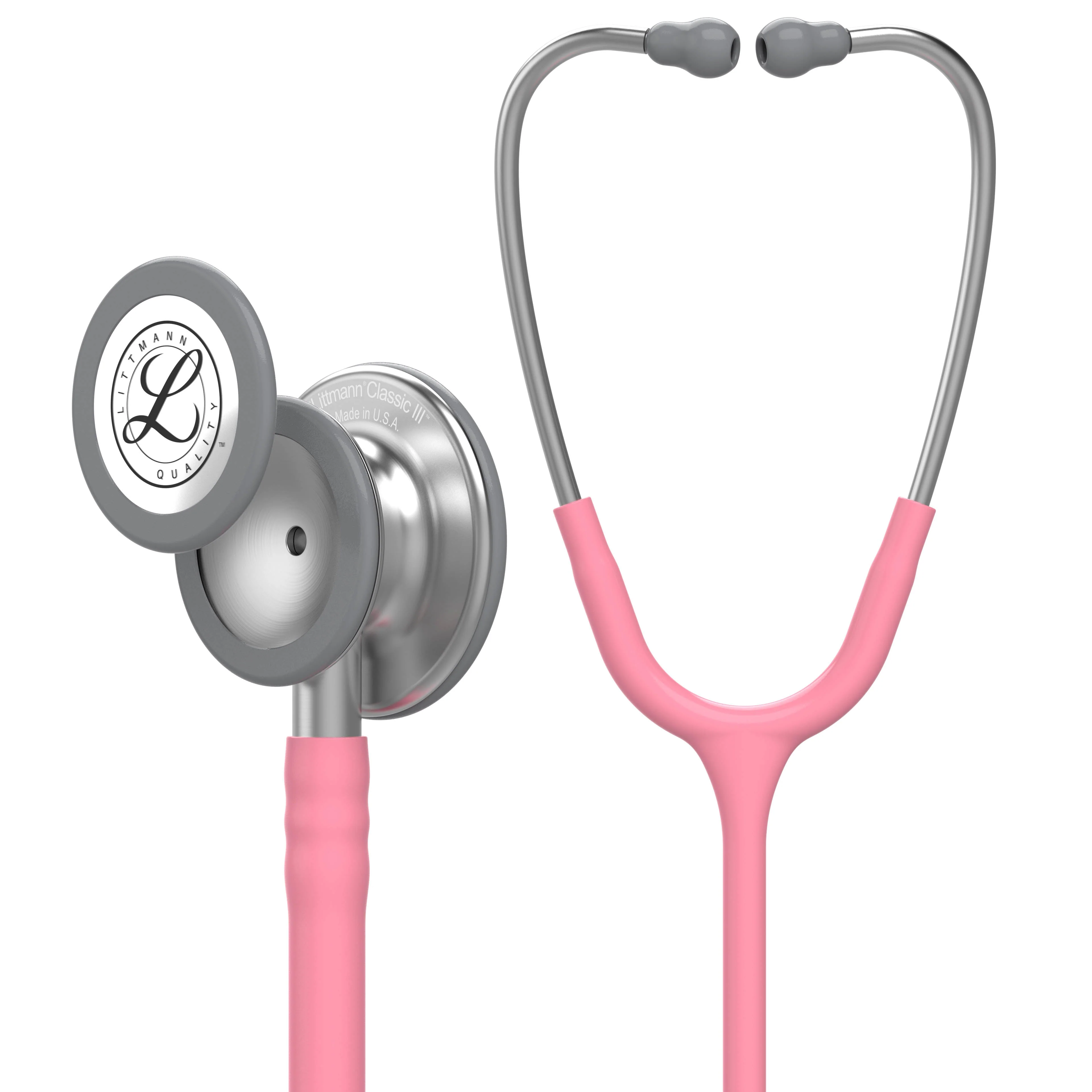 Littmann Classic III Monitoring Stethoscope: Pearl Pink 5633 - OVER ENGRAVED - Image 4